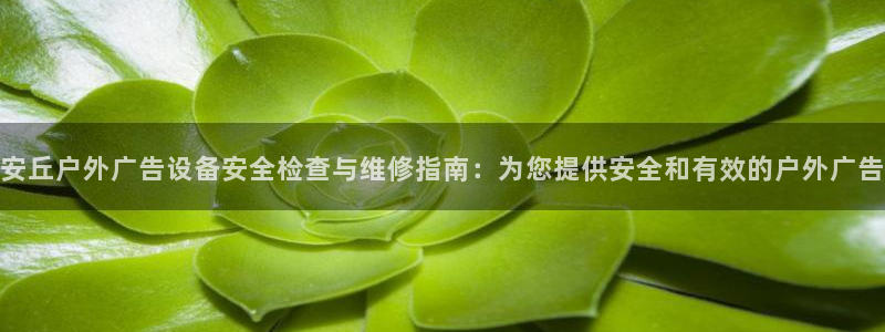 杏宇平台代理怎么赚钱：安丘户外广告设备安全检查与维修指南：为您提供安全和有效的户外广告