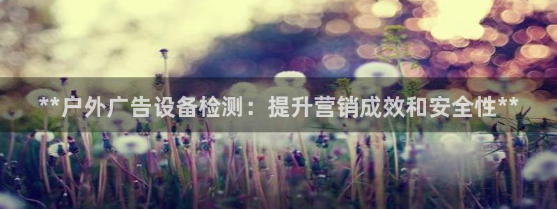 杏宇平台登录步骤图：**户外广告设备检测：提升营销成效和安全性**