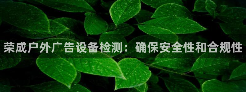 杏宇平台官网注册：荣成户外广告设备检测：确保安全性和合规性