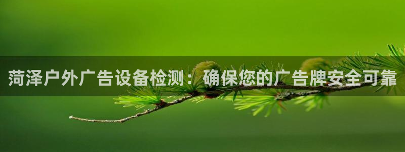 杏宇平台登陆：菏泽户外广告设备检测：确保您的广告牌安全可靠