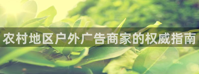 杏宇平台官网注册：农村地区户外广告商家的
