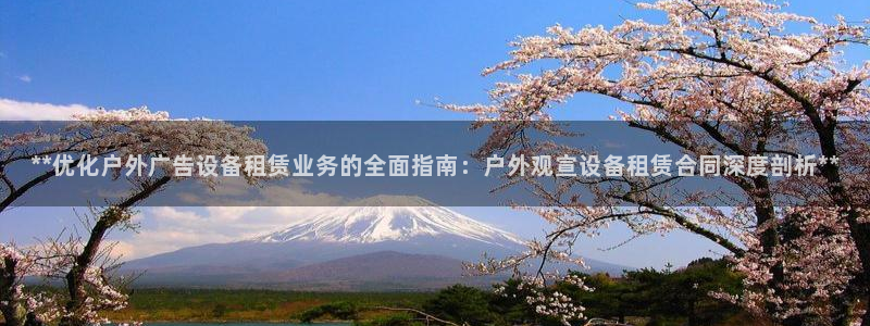 杏宇平台代理怎么赚钱的：**优化户外广告设备租赁业务的全面指南：户外观宣设备租赁合同深度剖析**